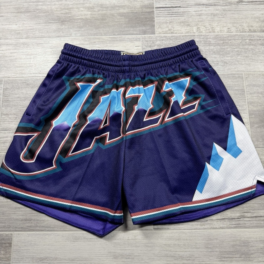 MITCHELL AND NESS HARDWOOD CLASSIC‎ UTAH JAZZ SHORTS WOMEN'S XS BIG FACE 3.0 NEW
